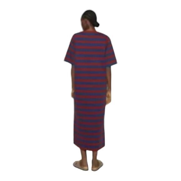 Tory Burch Blue and Red Striped Cotton Maxi Dress Size Medium - Picture 3 of 14